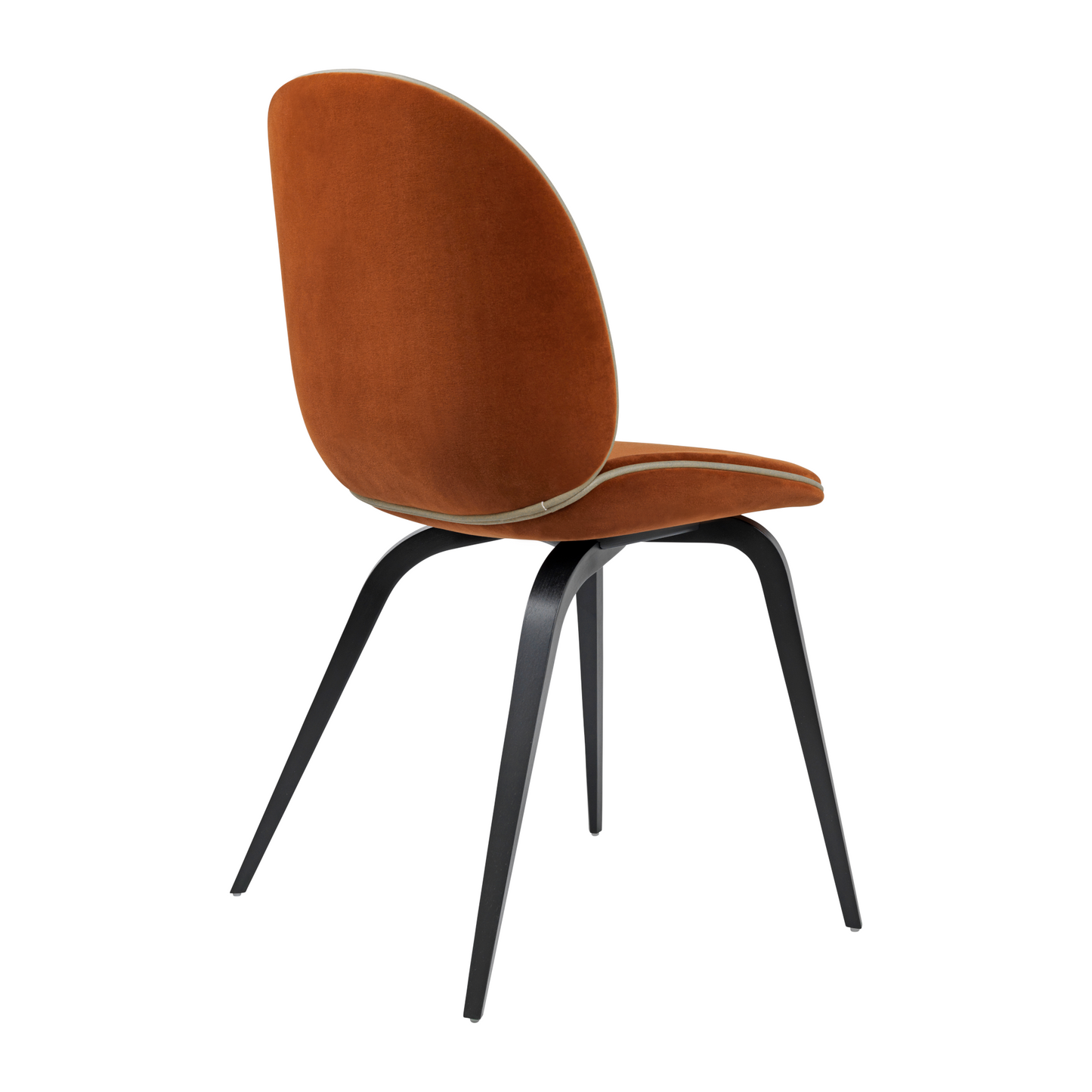 Beetle Dining Chair - Fully Upholstered, Wood base, Black Stained Beech Semi Matt Lacquered Base