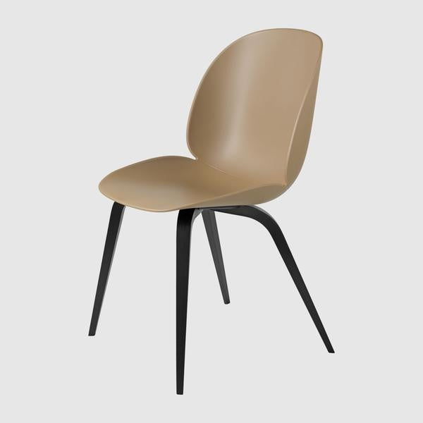 Beetle Dining Chair - Un-Upholstered, Wood Base, Black Stained Beech Semi Matte Lacquered Base