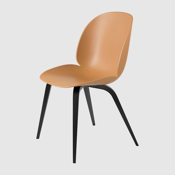Beetle Dining Chair - Un-Upholstered, Wood Base, Black Stained Beech Semi Matte Lacquered Base