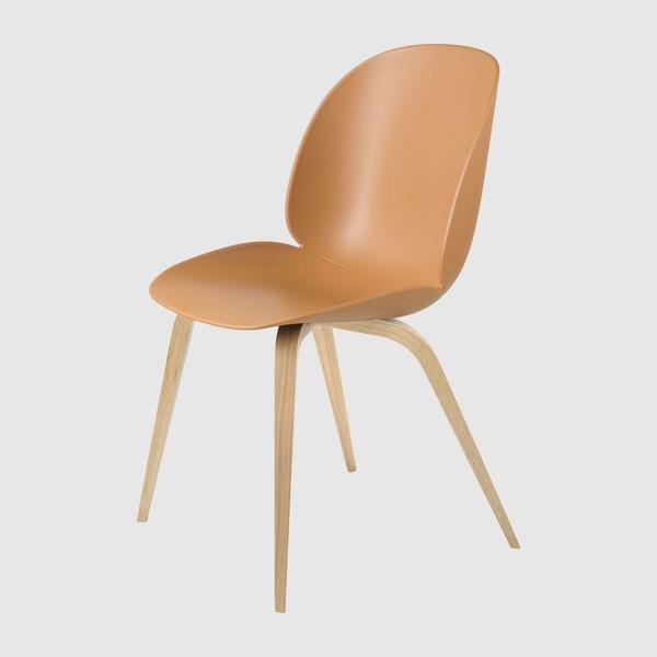 Beetle Dining Chair - Un-Upholstered, Wood base, Oak Semi Matte Lacquered Base