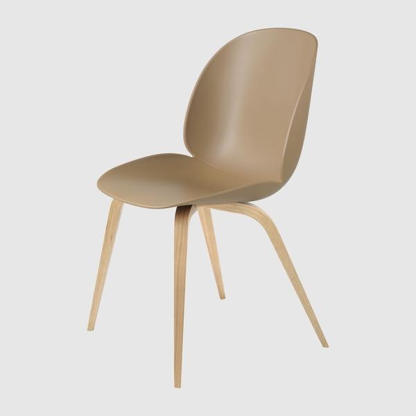Beetle Dining Chair - Un-Upholstered, Wood base, Oak Semi Matte Lacquered Base