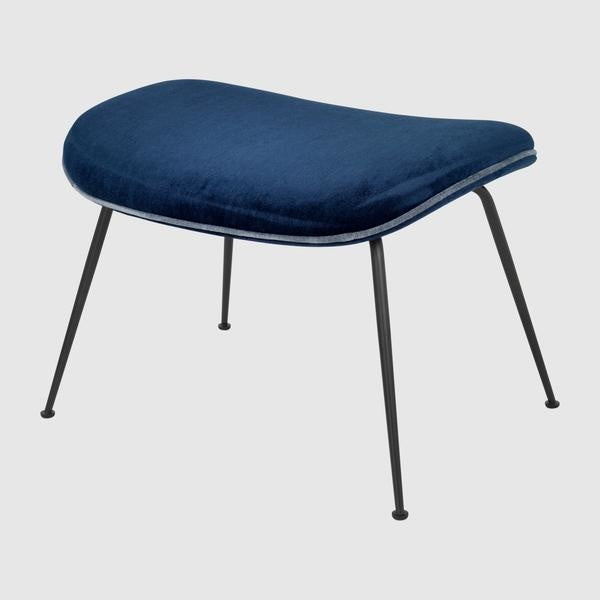 Beetle Ottoman - Fully Upholstered, Conic Base, Black Matte Base