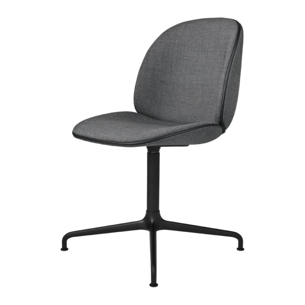 Beetle Meeting Chair - Fully Upholstered, 4-Star Base, Black Matte Base