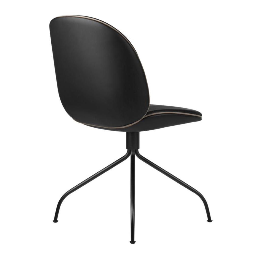Beetle Meeting Chair - Fully Upholstered, Swivel Base, Black Matte Base