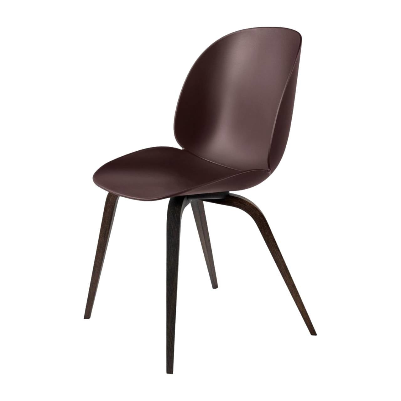 Beetle Dining Chair - Un-Upholstered, Wood Base, Smoked Oak Matte Lacquered