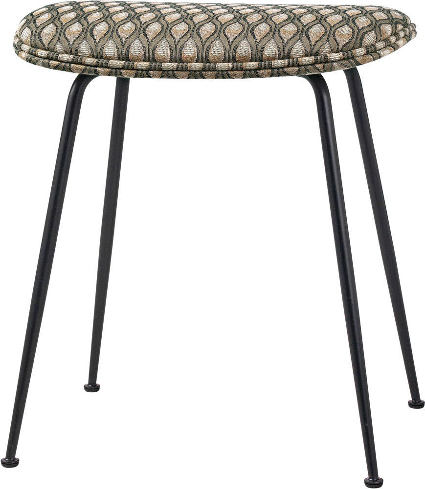 Beetle Stool - Fully Upholstered, 45, Conic base, Black Chrome