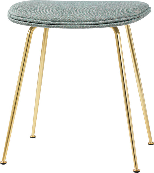 Beetle Stool - Fully Upholstered, 45, Conic Base, Brass Semi Matte