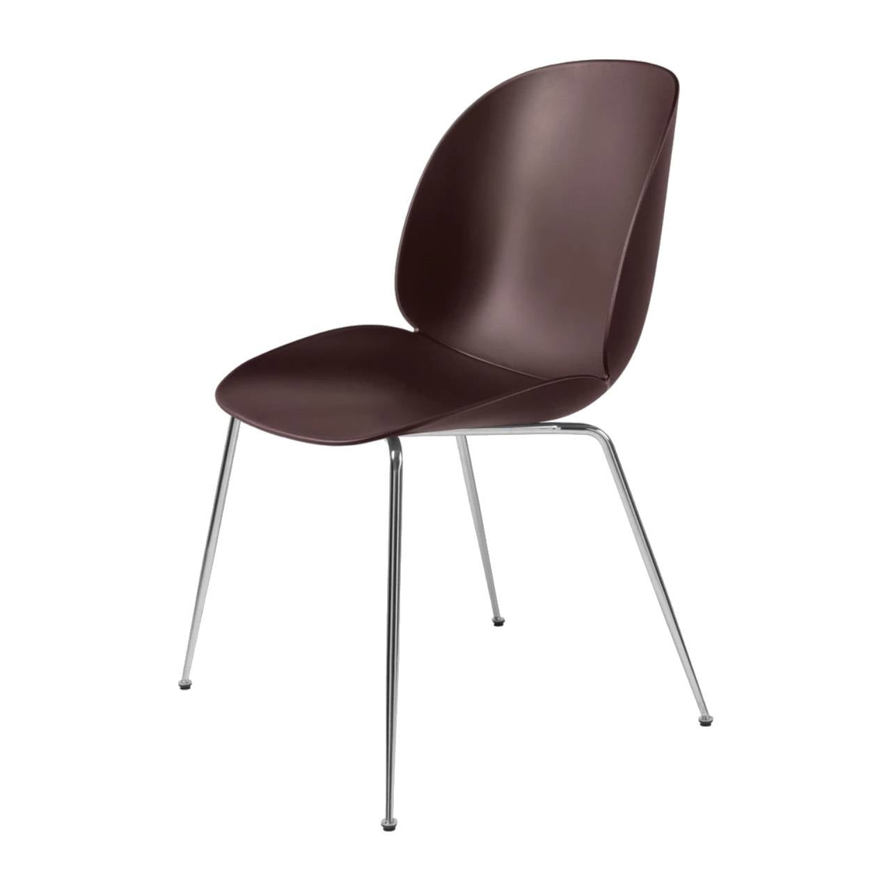 Beetle Dining Chair - Un-Upholstered, Conic base, Chrome Base