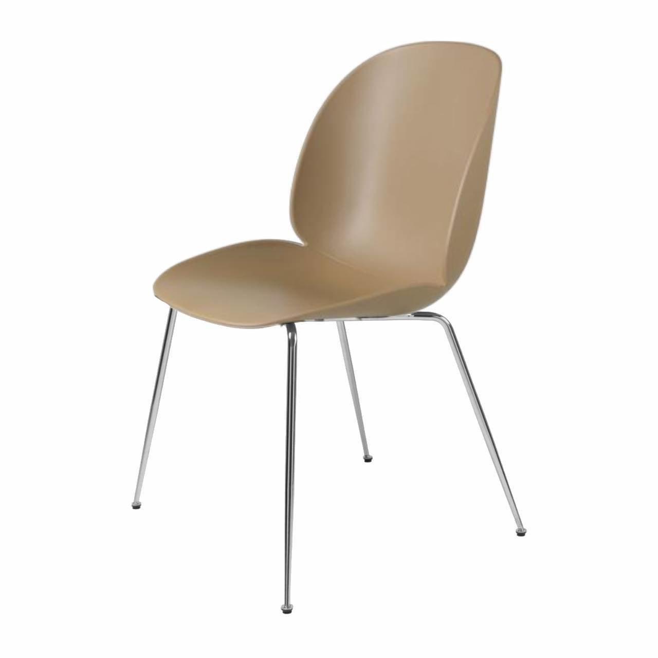 Beetle Dining Chair - Un-Upholstered, Conic base, Chrome Base