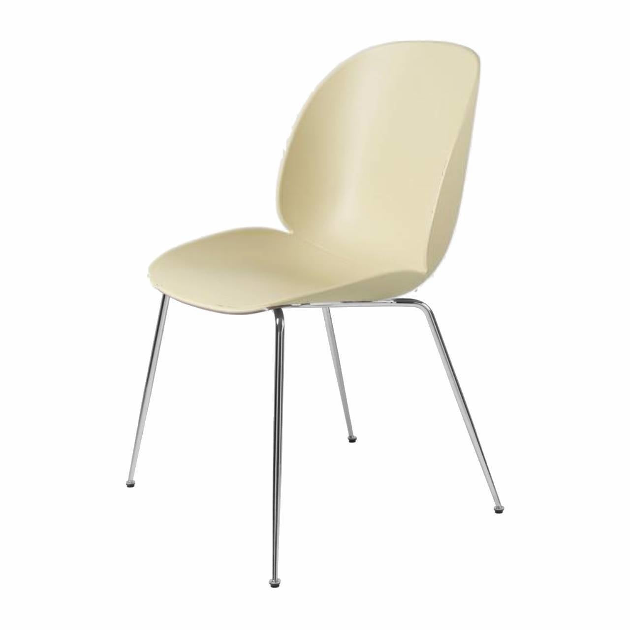 Beetle Dining Chair - Un-Upholstered, Conic base, Chrome Base