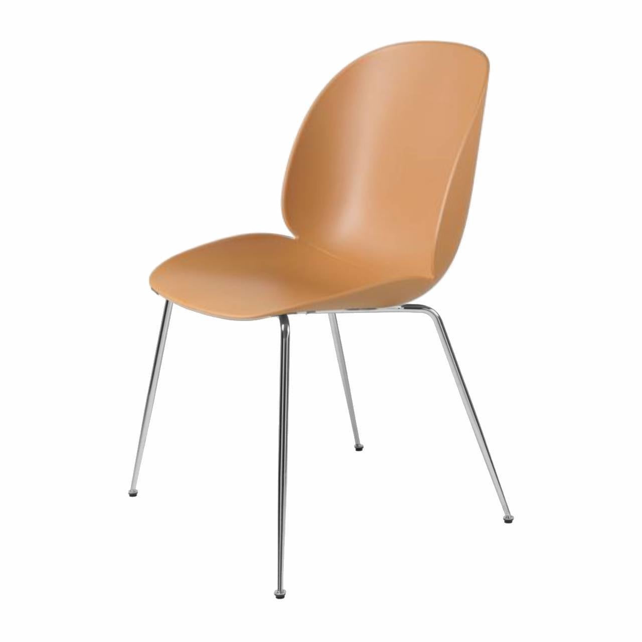 Beetle Dining Chair - Un-Upholstered, Conic base, Chrome Base