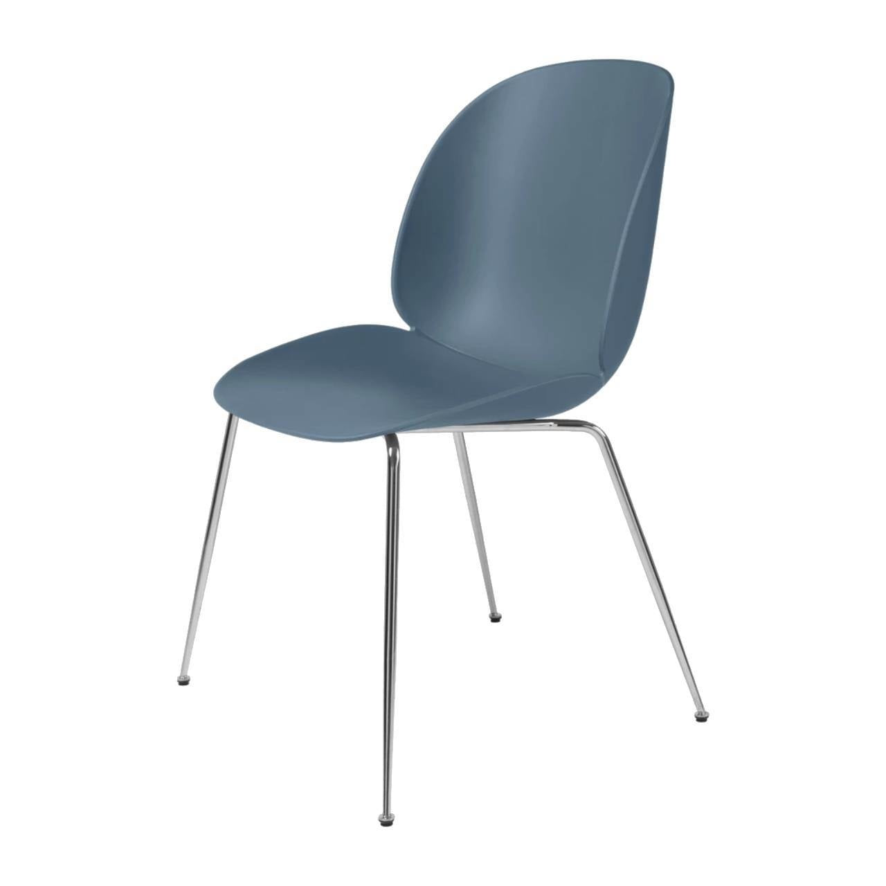 Beetle Dining Chair - Un-Upholstered, Conic base, Chrome Base