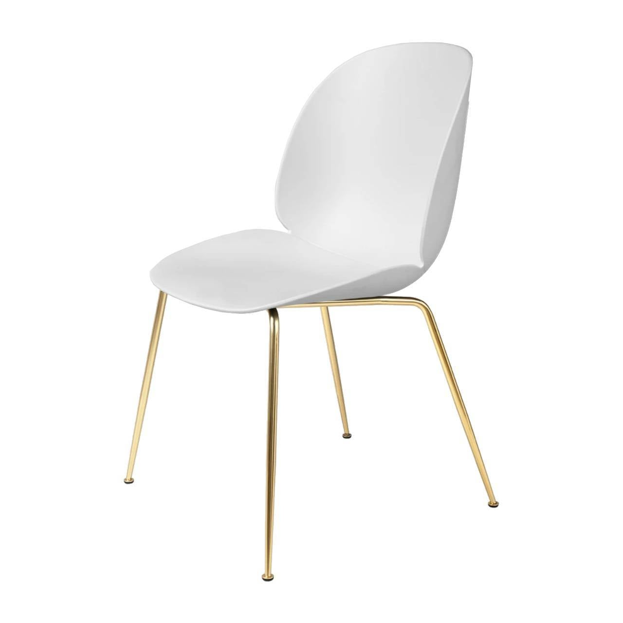 Beetle Dining Chair - Un-Upholstered, Conic Base, Brass Semi Matte Base