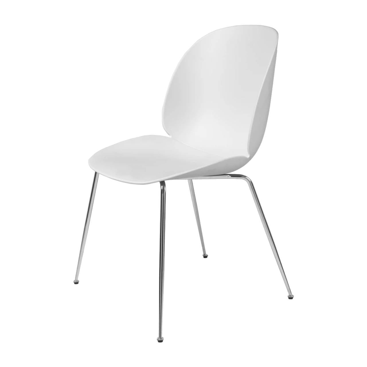 Beetle Dining Chair - Un-Upholstered, Conic base, Chrome Base