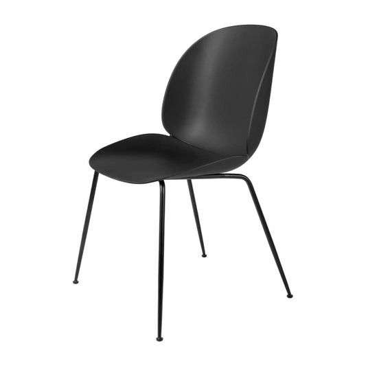 Beetle Dining Chair - Un-Upholstered, Conic Base, Black Matte Base