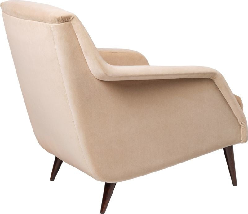 CDC.1 Lounge Chair - Fully Upholstered, Wood base, Brown Stained Birch