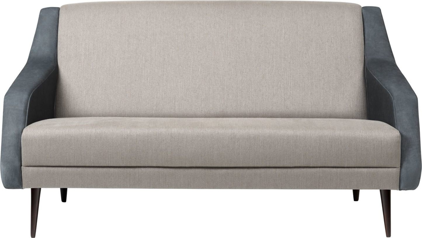 CDC.2 Sofa - Fully Upholstered, 143x82, Wood base, Black High Gloss