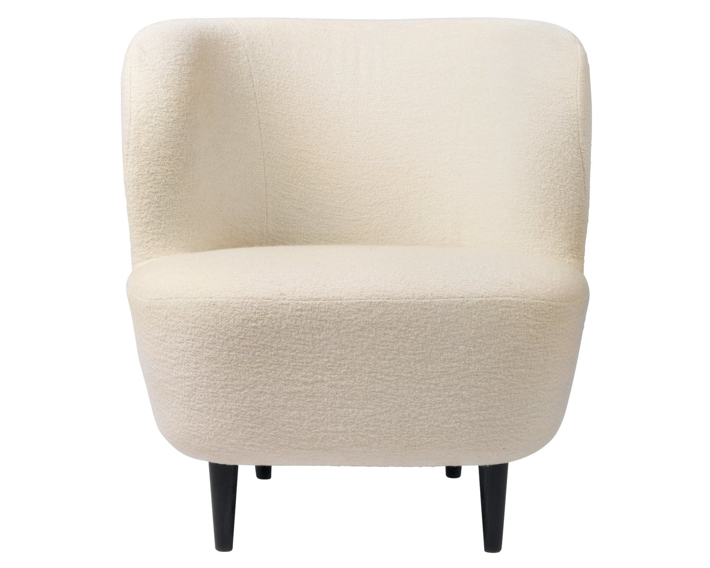 Stay Lounge Chair - Fully Upholstered, Small, Wooden legs (Oak Semi Matt Lacquered Base)