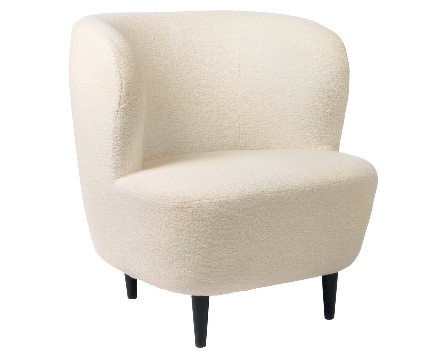 Stay Lounge Chair - Fully Upholstered, Small, Wooden legs (Oak Semi Matt Lacquered Base)
