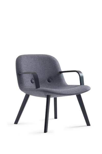 Eyes Lounge Armchair Wood, Fully Upholstered, With Buttons