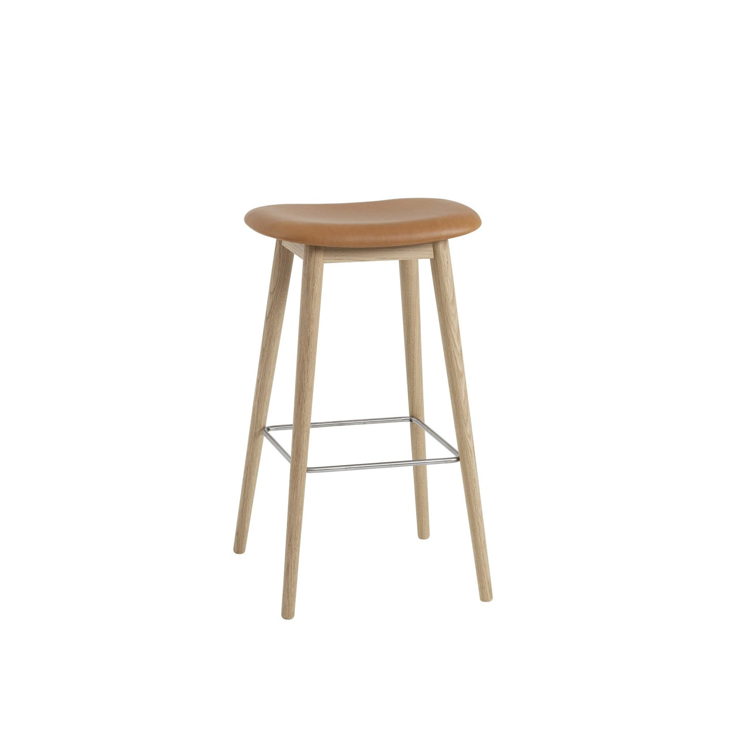 Fiber Bar Stool / Wood Base H: 75cm / 29.5in