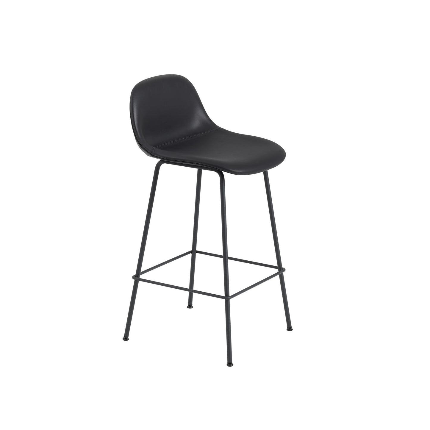 FIBER COUNTER STOOL W. BACKREST / TUBE BASE H: 65 CM / 25.6"