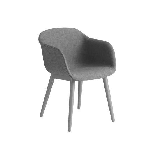 Fiber Armchair / Wood Base, Upholstered