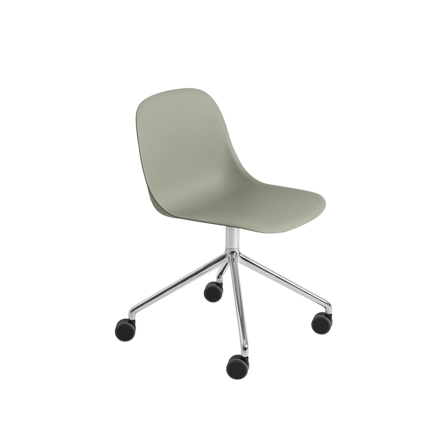 Fiber Side Chair / Swivel Base with Castors, Fiber Shell