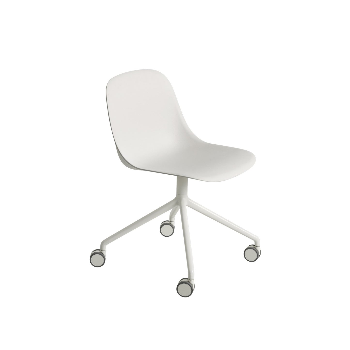 Fiber Side Chair / Swivel Base with Castors, Fiber Shell