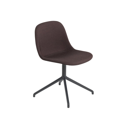 Fiber Side Chair / Black Swivel Base with Return, Upholstered