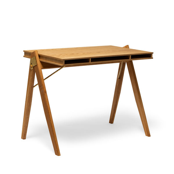 Field Desk Oak, Brass