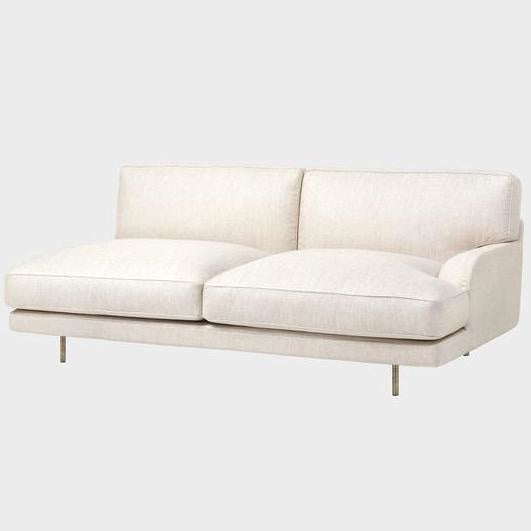 Flaneur Module - Fully Upholstered, 2-seater with right armrest, Antique Brass Base