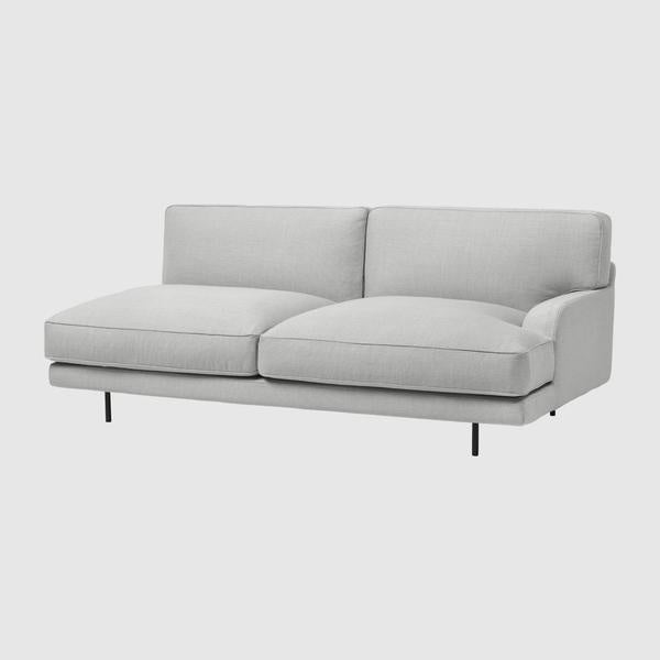 Flaneur Sofa - Fully Upholstered, 2-seater, Black Matte Base