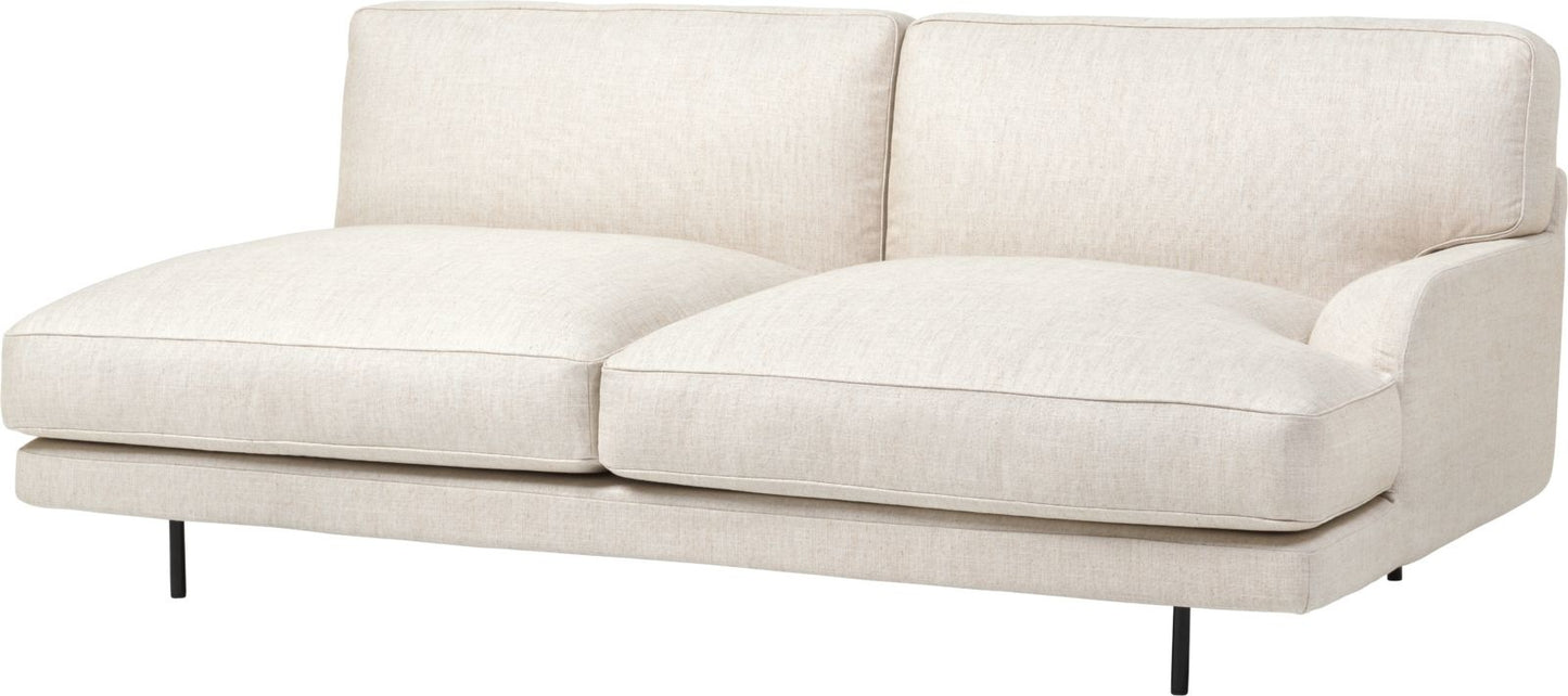 Flaneur Module - Fully Upholstered, 2-seater with right armrest, Black Matte Base