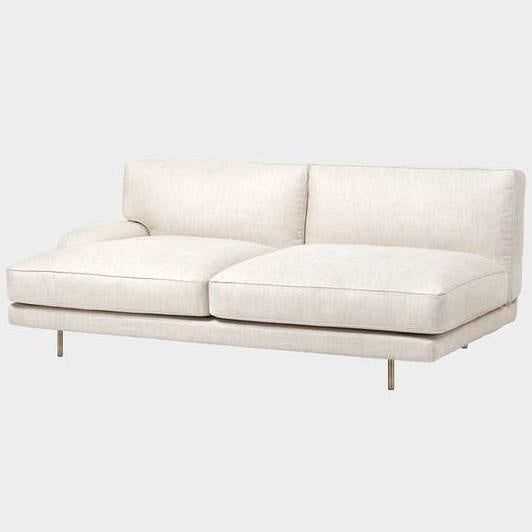 Flaneur Module - Fully Upholstered, 2-seater with left armrest, Antique Brass Base