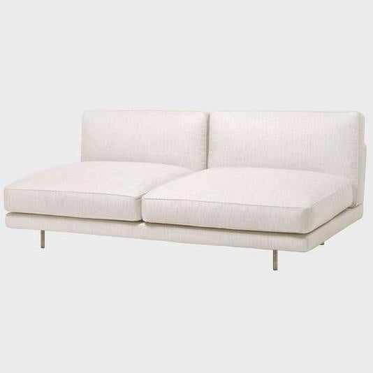 Flaneur Module - Fully Upholstered, 2-seater without armrests, Antique Brass Base