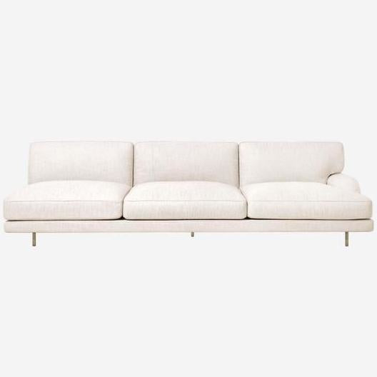 Flaneur Module - Fully Upholstered, 3-seater with right armrest, Antique Brass Base