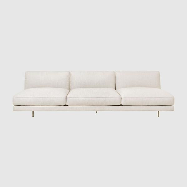 Flaneur Sofa - Fully Upholstered, 3-seater, Antique Brass Base