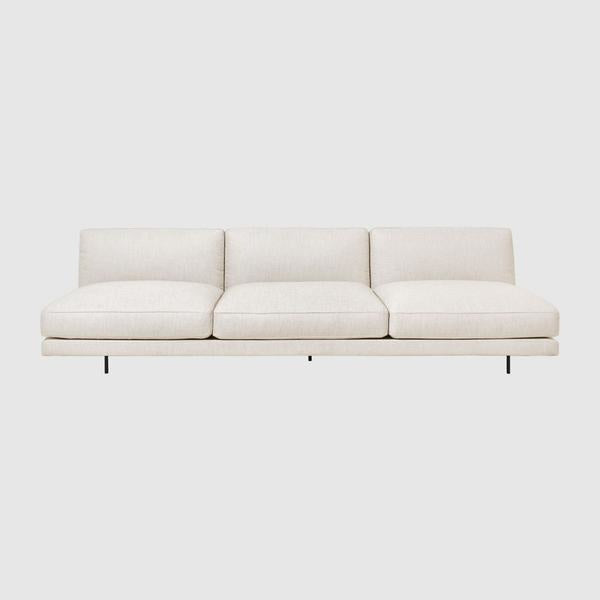 Flaneur Sofa - Fully Upholstered, 3-seater, Black Matte Base
