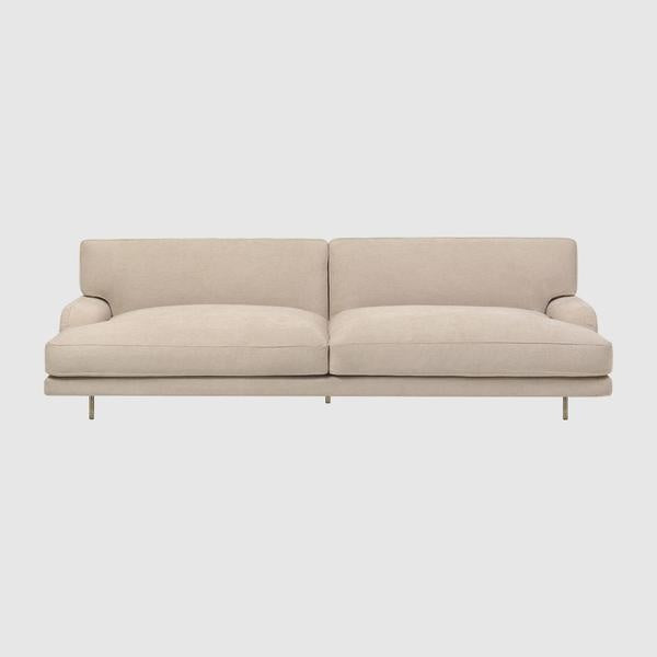 Flaneur Sofa - Fully Upholstered, 2.5-seater, Antique Brass Base