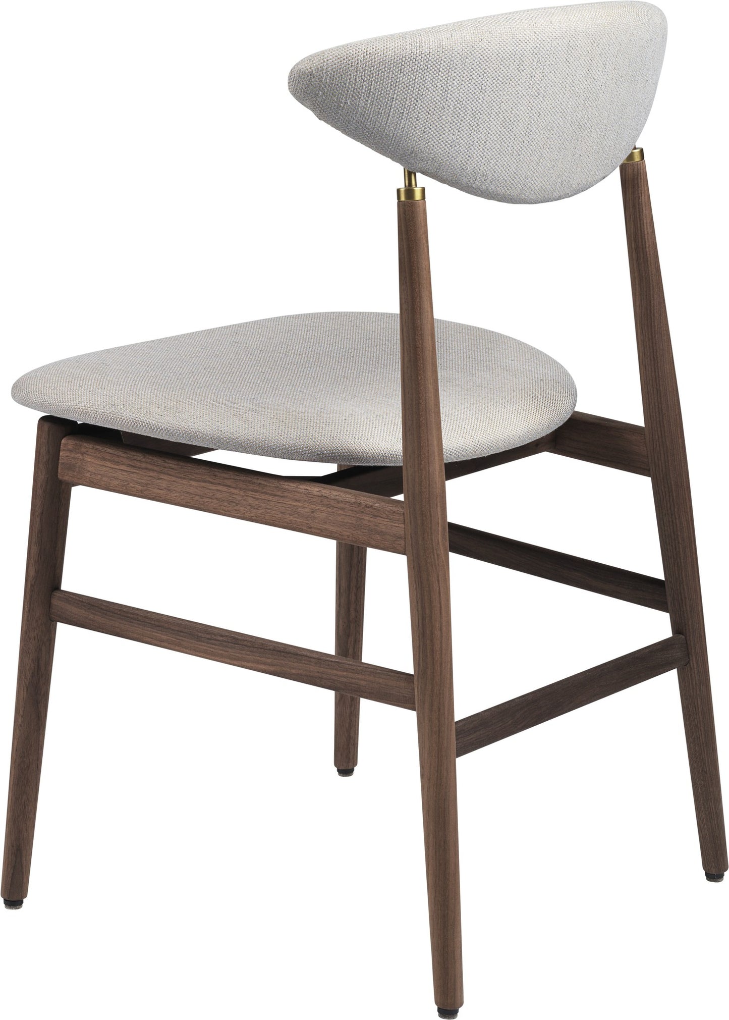 Gent Dining Chair - Fully Upholstered, Wood base, American Walnut Oiled Base