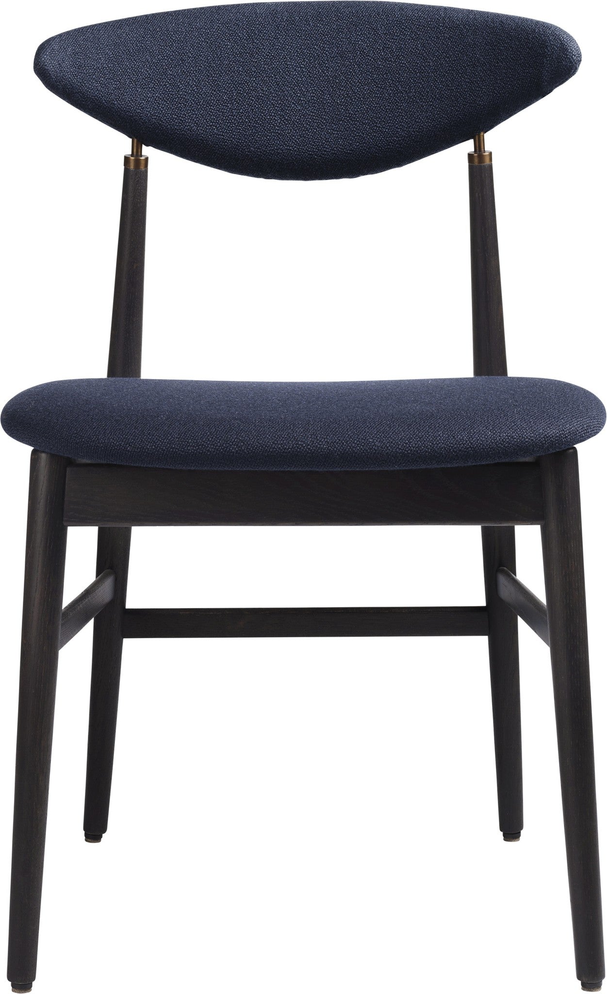Gent Dining Chair - Fully Upholstered, Wood base, Black Stained Ash Semi Matte Lacquered Base