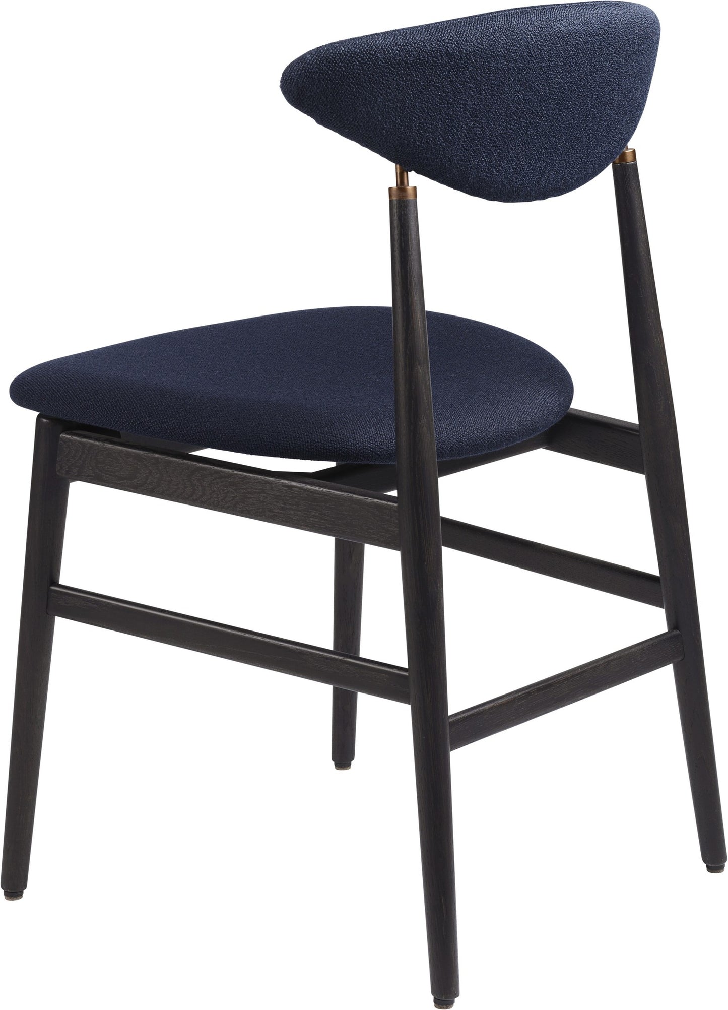 Gent Dining Chair - Fully Upholstered, Wood base, Black Stained Ash Semi Matte Lacquered Base