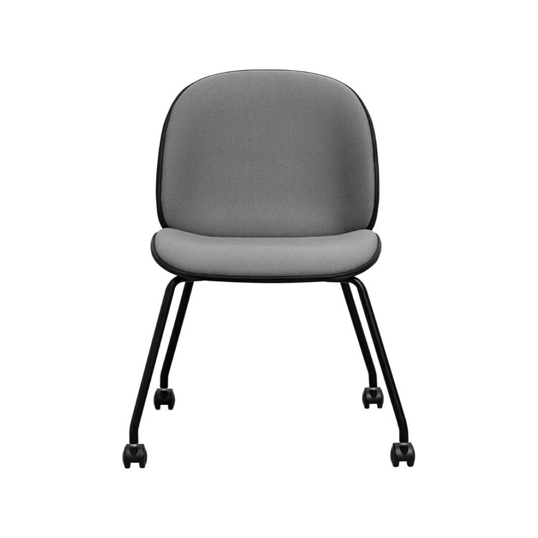 Beetle Meeting Chair - Fully Upholstered, 4 Legs w. Castors