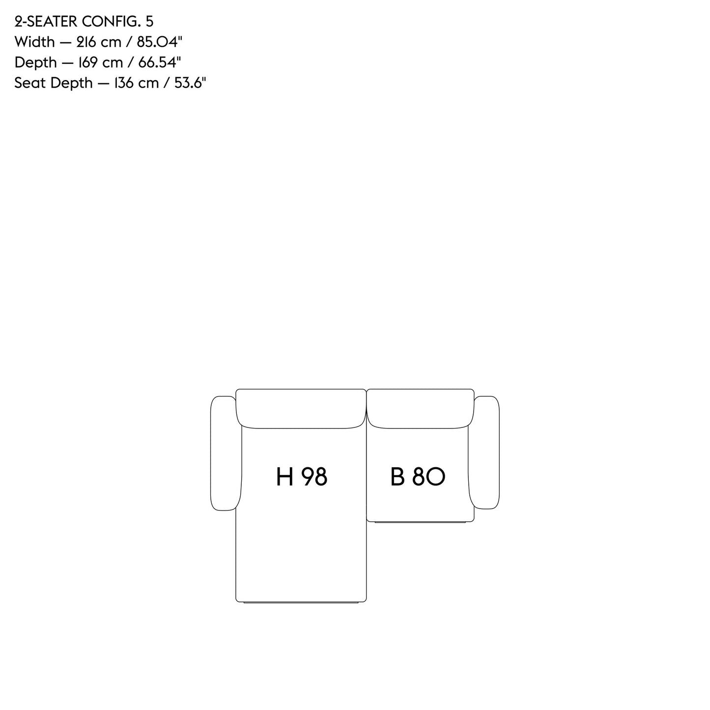 IN SITU MODULAR SOFA / 2-SEATER - CONFIGURATION 5