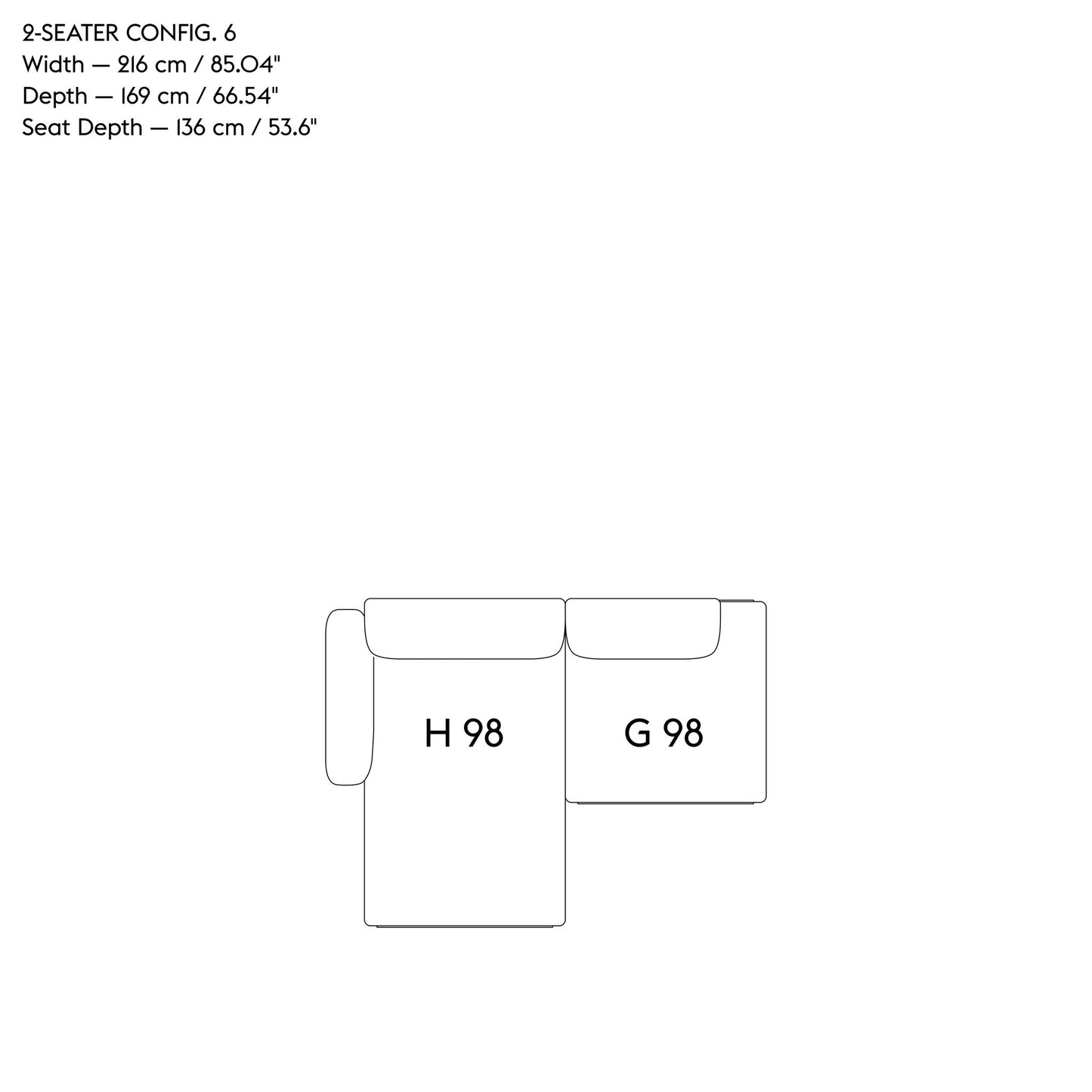 IN SITU MODULAR SOFA / 2-SEATER - CONFIGURATION 6