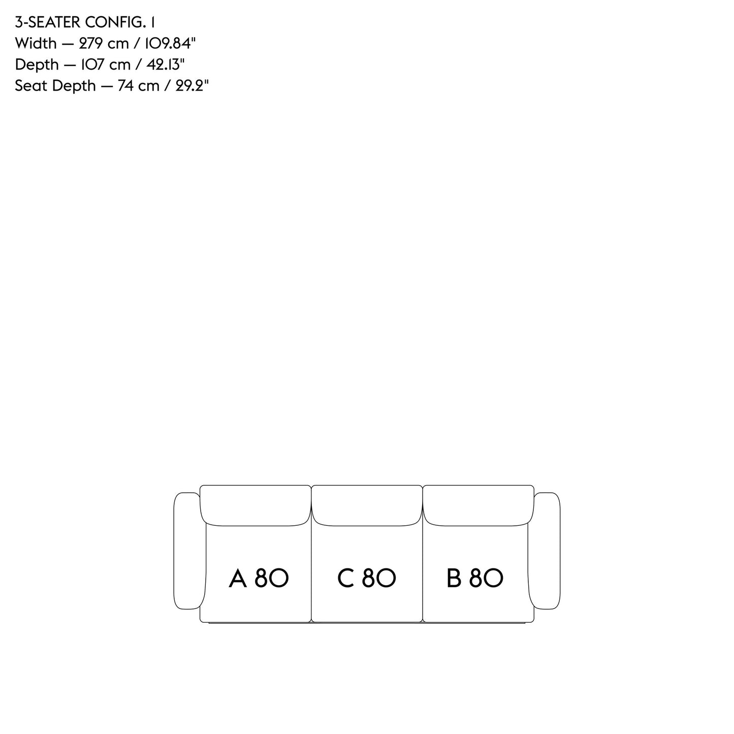 IN SITU MODULAR SOFA / 3-SEATER - CONFIGURATION 1