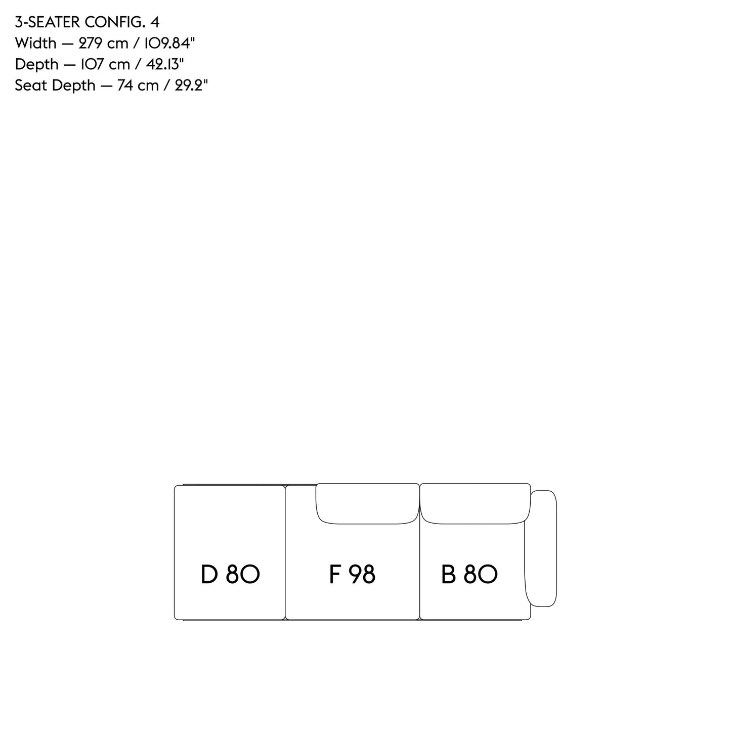 IN SITU MODULAR SOFA / 3-SEATER - CONFIGURATION 4