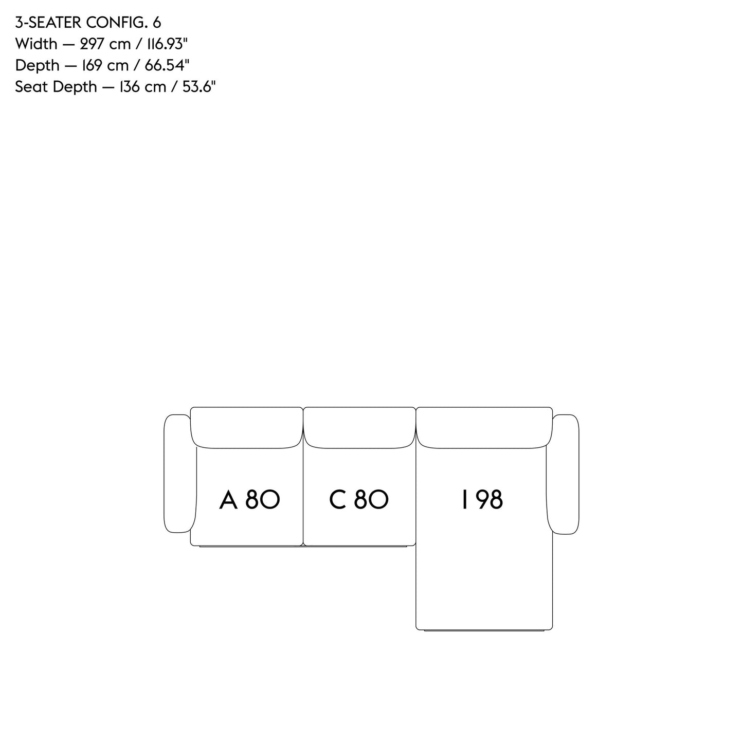 IN SITU MODULAR SOFA / 3-SEATER - CONFIGURATION 6