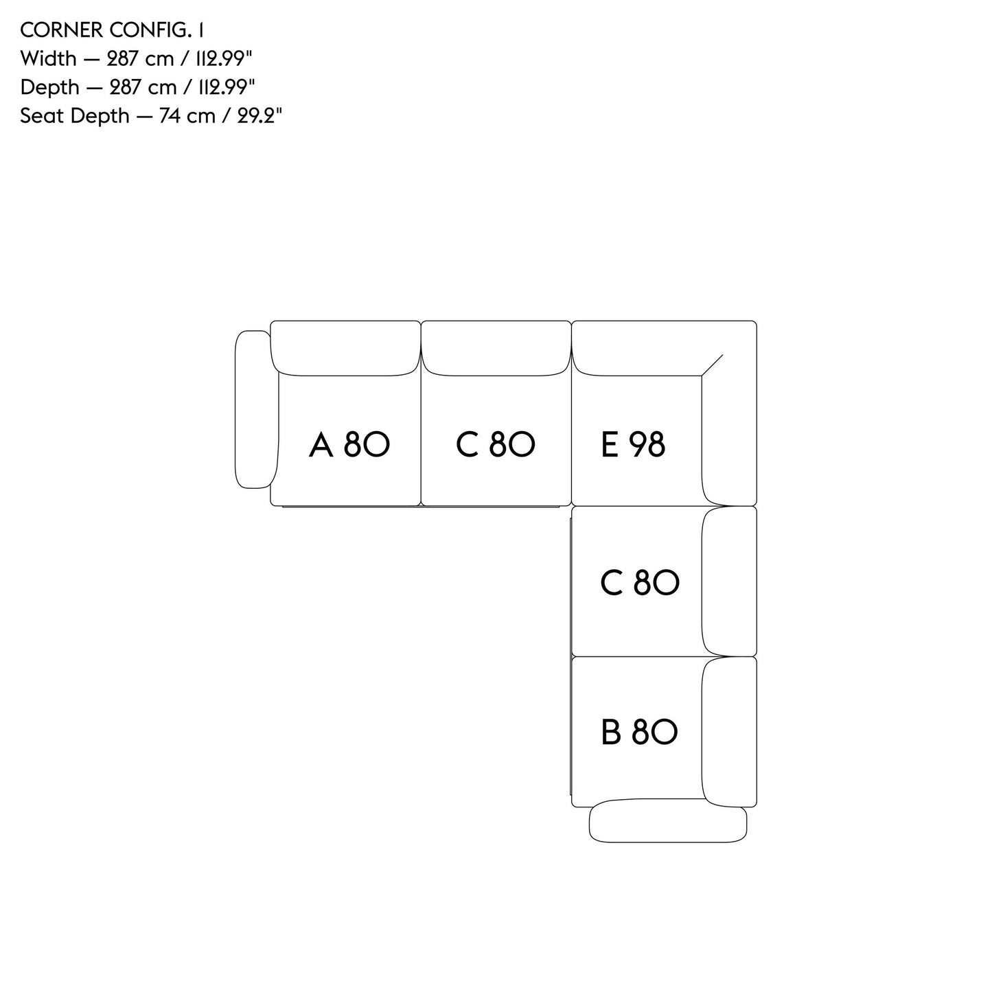 IN SITU MODULAR SOFA / CORNER - CONFIGURATION 1